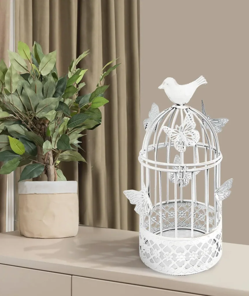 Decorative flower cage made of metal