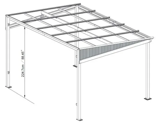 Terrasoverkapping St. Barth 1014 423×298×240 cm Antraciet – 8 mm dubbelwandige platen & sneeuwlaststeunen