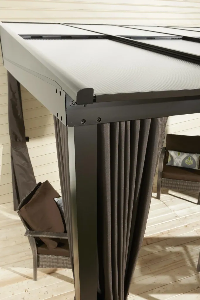 Terrasoverkapping St. Barth 1014 423×298×240 cm Antraciet – 8 mm dubbelwandige platen & sneeuwlaststeunen
