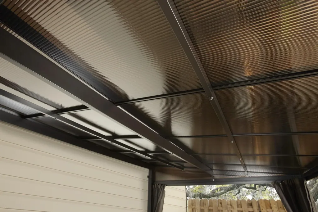 Terrasoverkapping St. Barth 1014 423×298×240 cm Antraciet – 8 mm dubbelwandige platen & sneeuwlaststeunen
