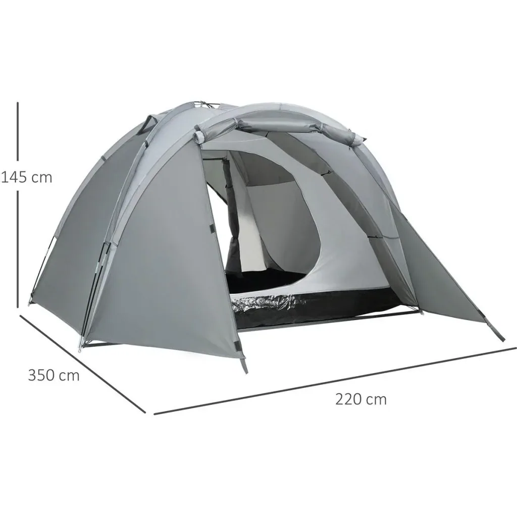 Camping tent for 2-3 people - grey - 350 x 220 x 145 cm