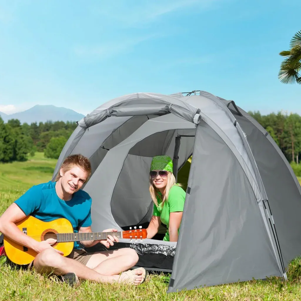 Camping tent for 2-3 people - grey - 350 x 220 x 145 cm