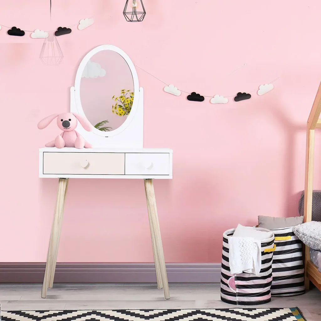 Children's dressing table with mirror