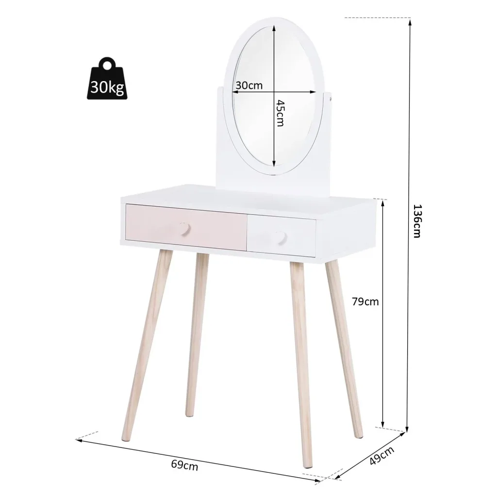 Children's dressing table with mirror