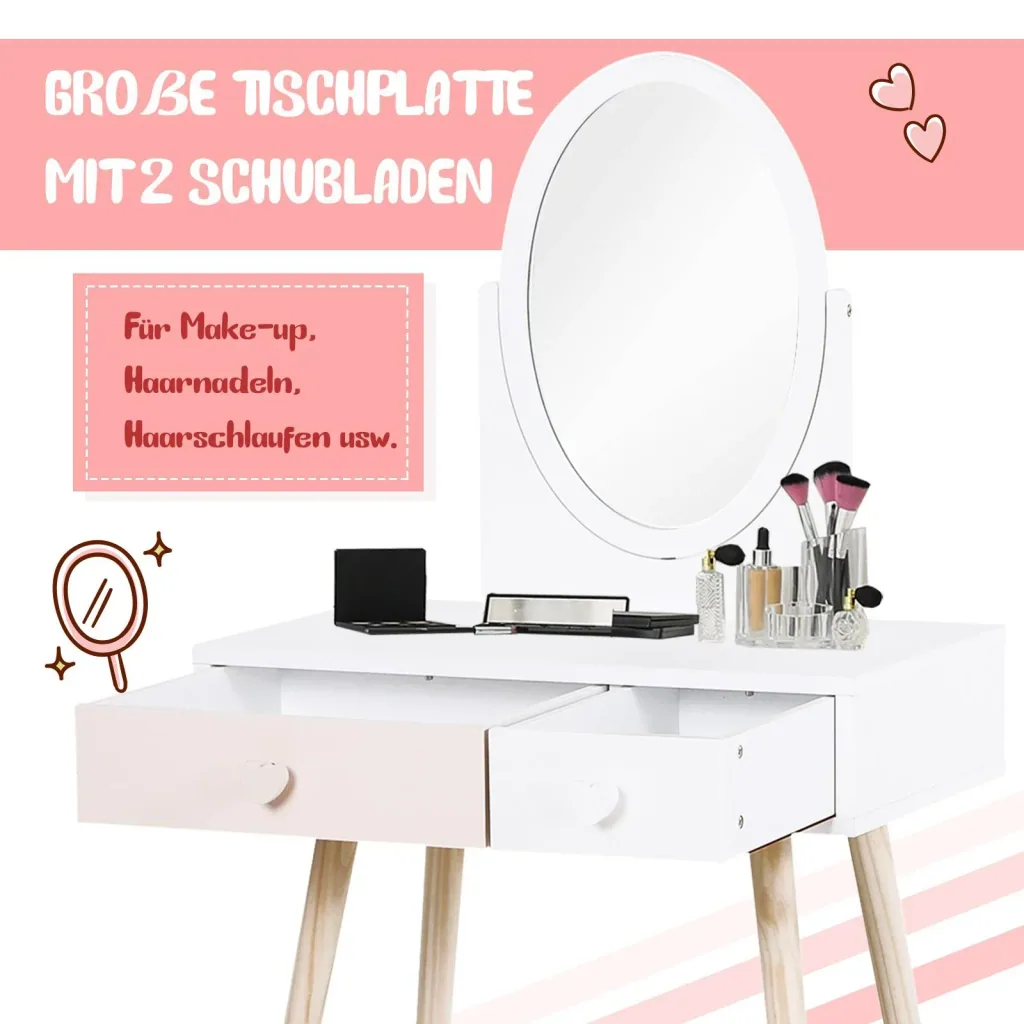 Children's dressing table with mirror