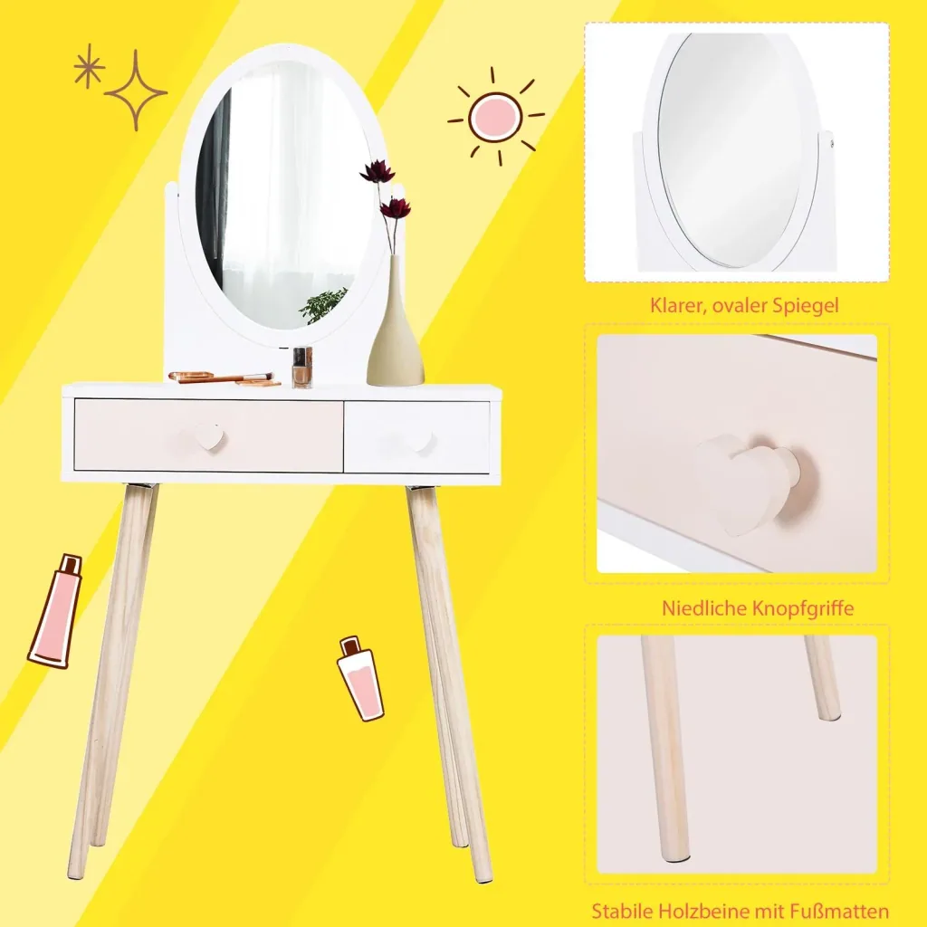Children's dressing table with mirror
