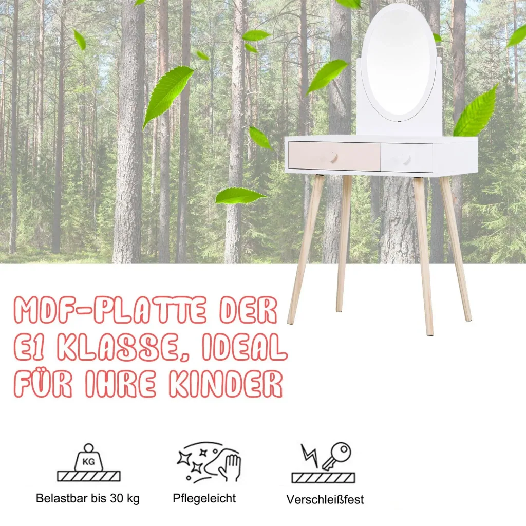 Children's dressing table with mirror