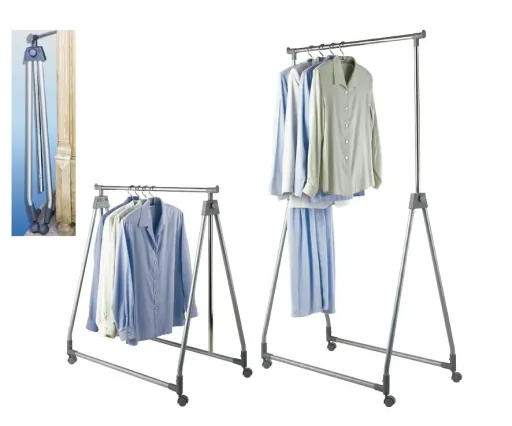 Clothes rack - foldable, height adjustable, up to 40 kg load capacity