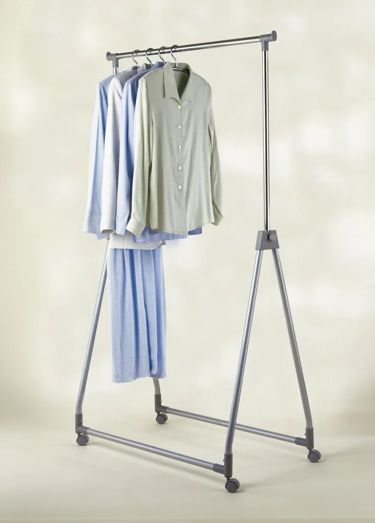 Clothes rack - foldable, height adjustable, up to 40 kg load capacity