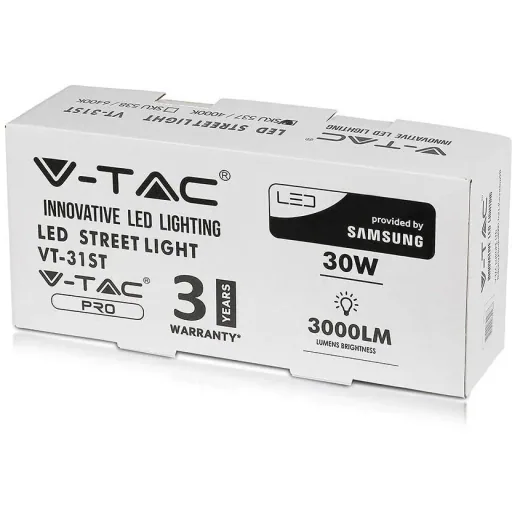 VT-31ST LED Street Light - 30W - 3000 Lumens - 4000K