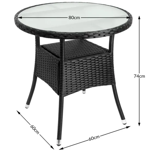 Poly Rattan Round Side Table / Tu
