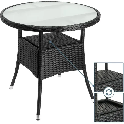 Poly Rattan Round Side Table / Tu