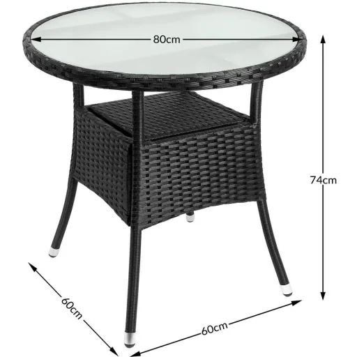 Poly Rattan Round Side Table / Tu