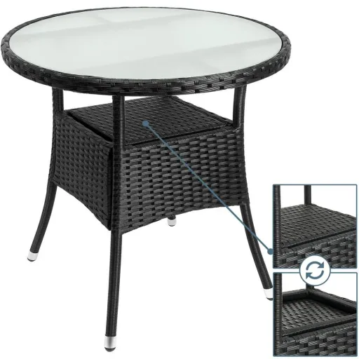 Poly Rattan Round Side Table / Tu