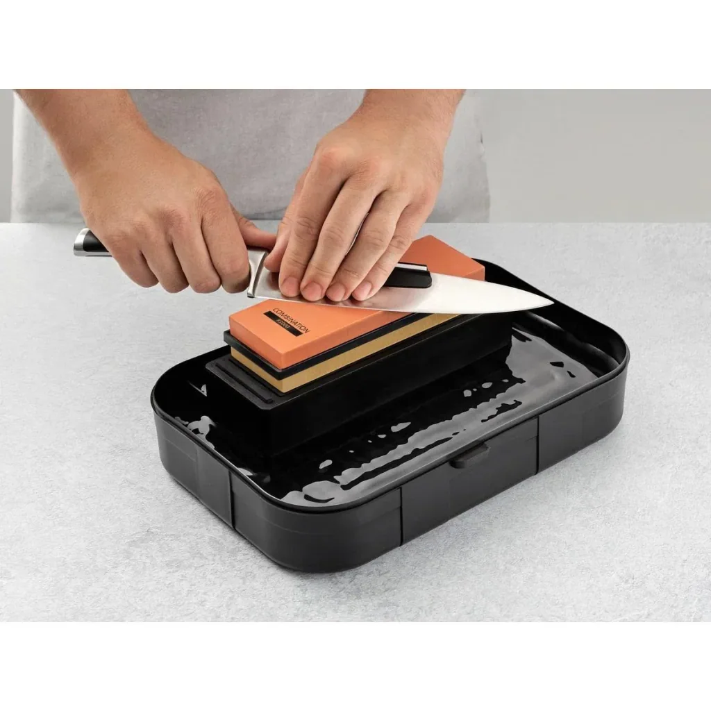 Mehrzer - Knife Sharpening Stone Set - 1000/3000 Grit - Incl. Sharpening Aids and Diamond Stone