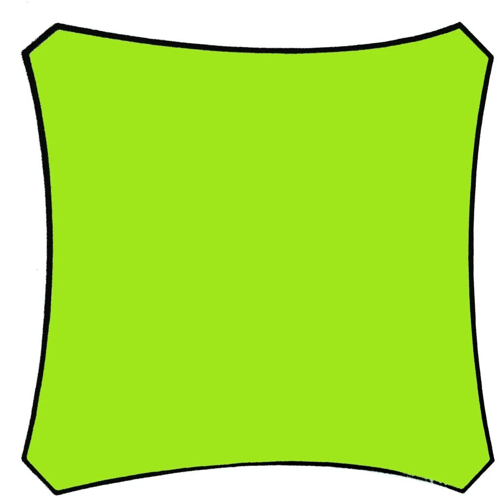 Sun sail - square - 5 x 5 m - lime green