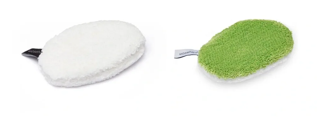 Baby Wash Pads "Waschies", Make-up Removal Pads, Set of 2, Green/White
