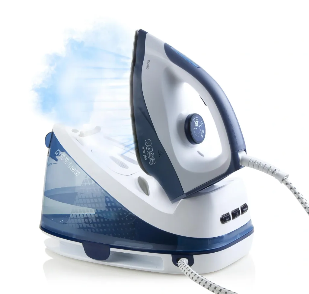 Steam ironing station “DO7109S”, 5 bar, blue/white