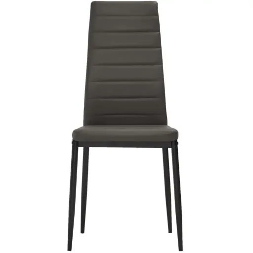 Dining room chairs 4-seater leather grey