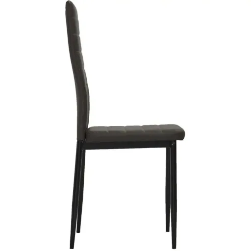 Dining room chairs 4-seater leather grey