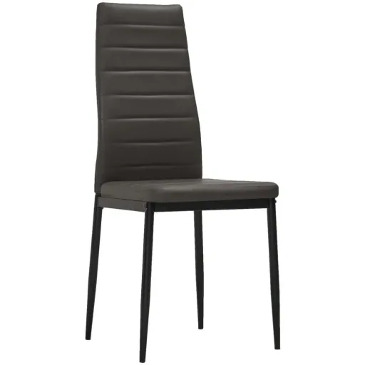 Dining room chairs 4-seater leather grey