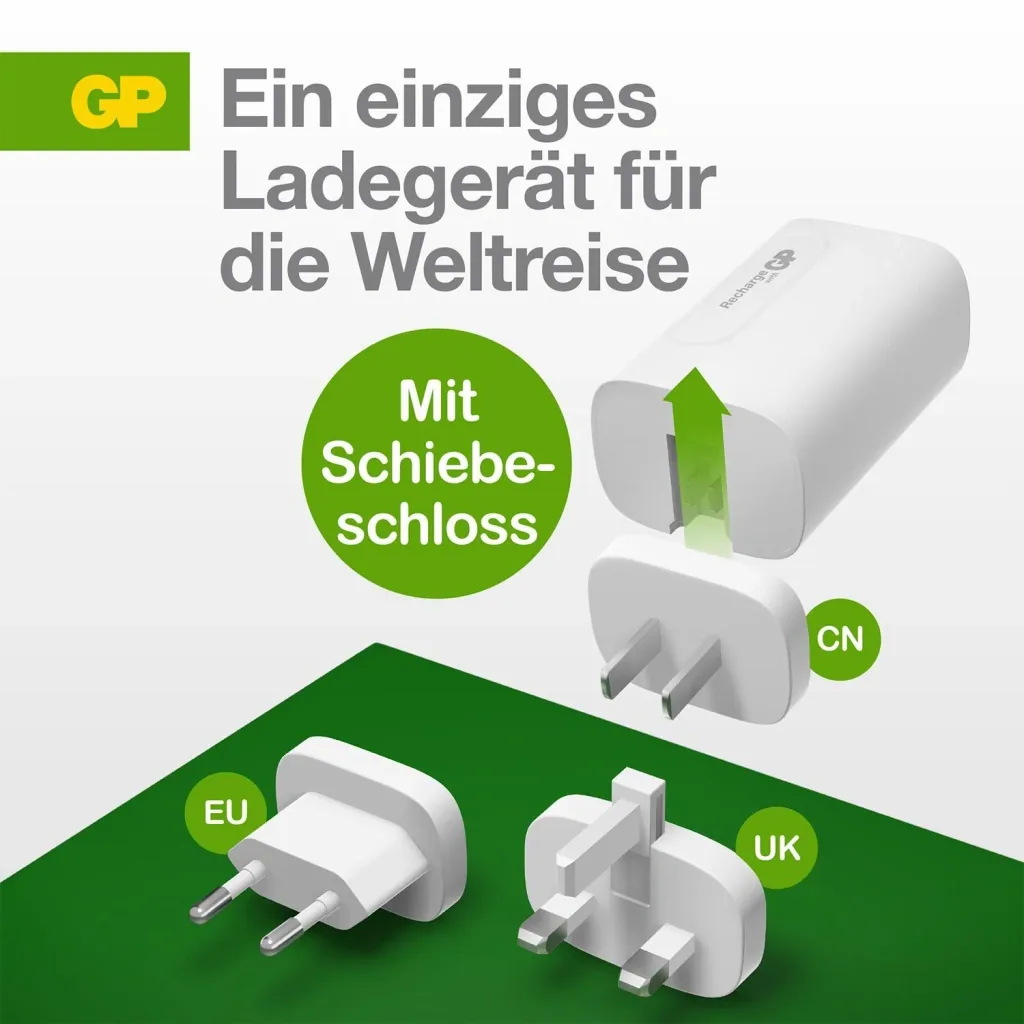 USB fast charging adapter with 1 x USB-A and 2 x USB-C ports including world travel adapter and USB-C charging cable, max. 65 watts