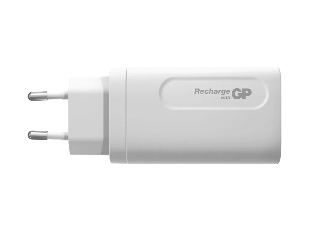 USB fast charging adapter with 1 x USB-A and 2 x USB-C ports including world travel adapter and USB-C charging cable, max. 65 watts