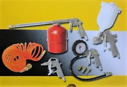 Accessory set for air compressors, 8 pieces