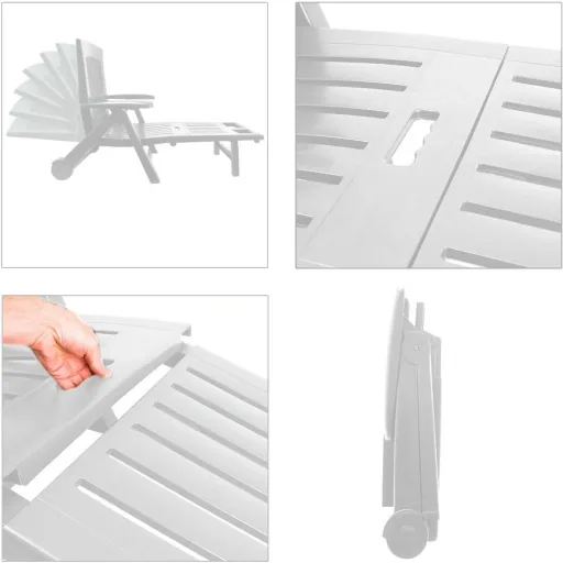 Zircone deck chair white 195x72x101 cm