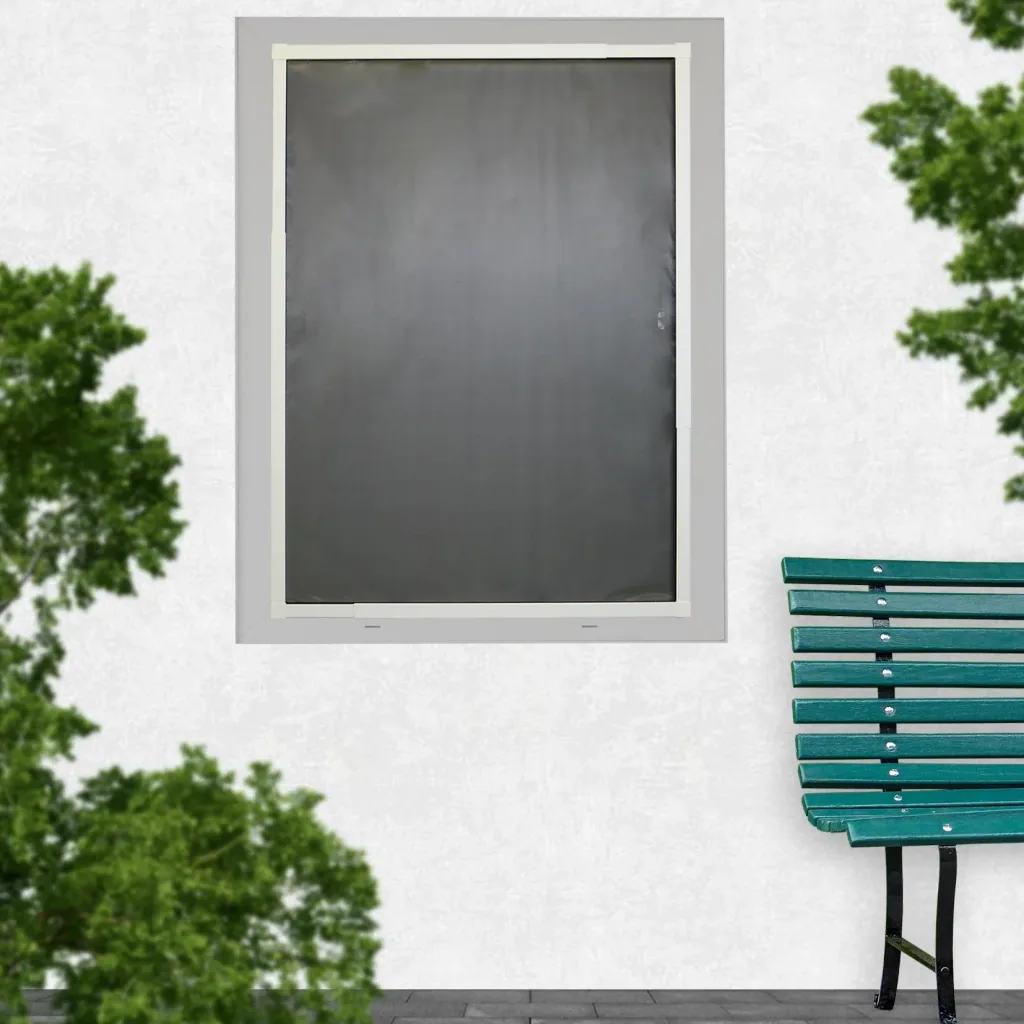 Telescopic insect screen window slim with pollen protection 120 x 140 cm, white