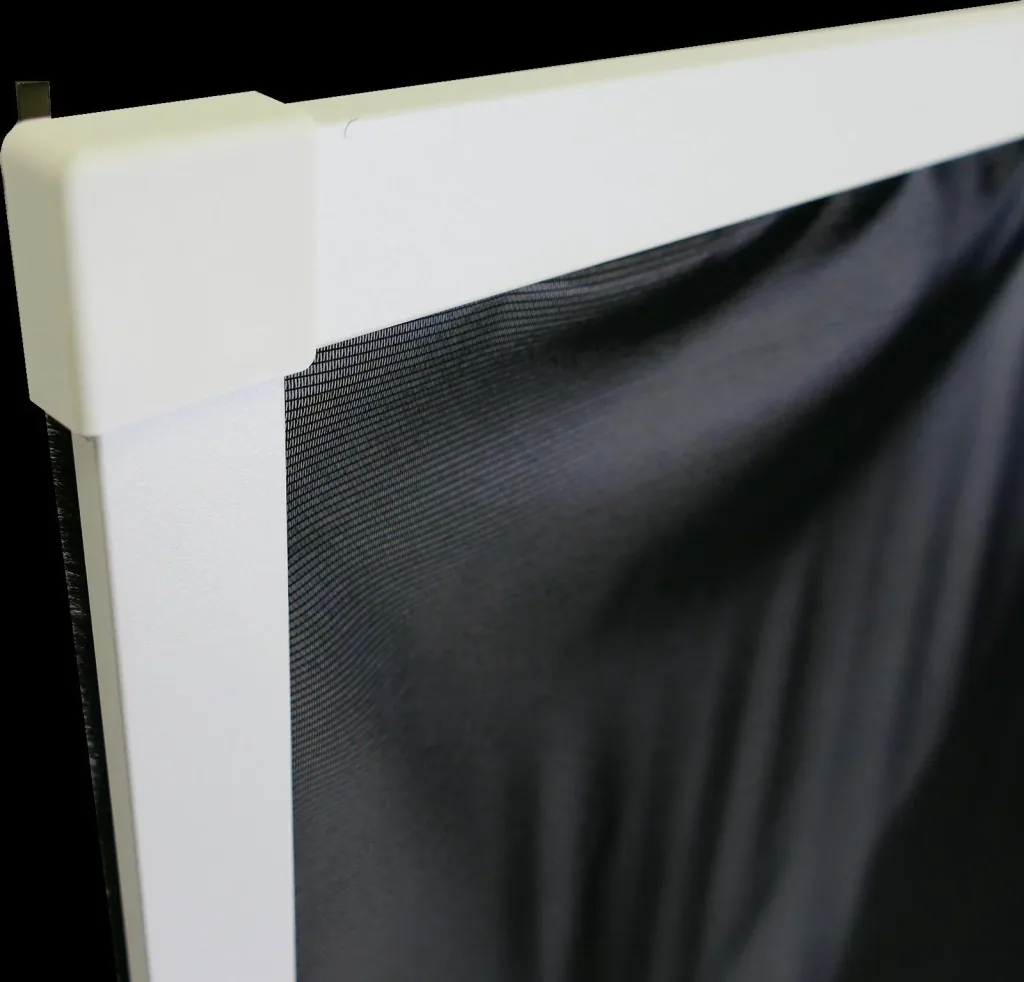 Telescopic insect screen window slim with pollen protection 120 x 140 cm, white