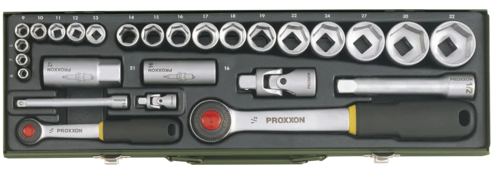 Socket wrench set 1/4" + 1/2" (27 pieces)