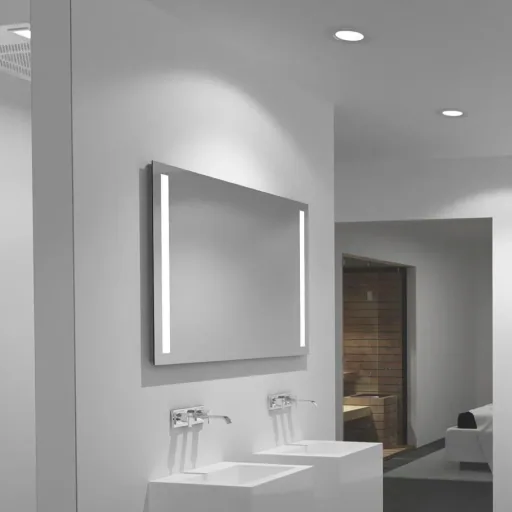 Bathroom mirror with lighting, "Light" - 100 x 70 cm - Light color neutral white