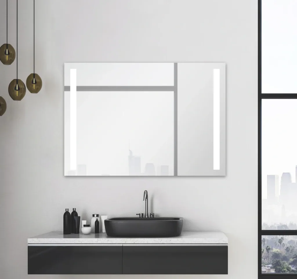 Bathroom mirror with lighting, "Light" - 100 x 70 cm - Light color neutral white