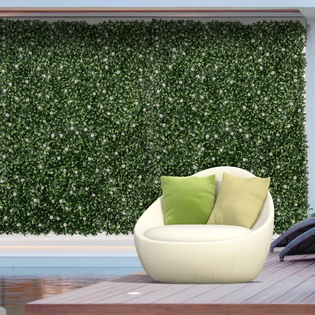12 pieces artificial plant wall hedge 50x50 cm UV protection privacy screen rhododendron leaves design hedge plant for garden
