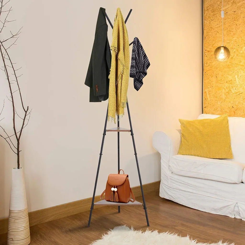 Clothes rack with 2 shelves