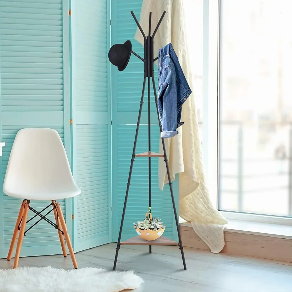 Clothes rack with 2 shelves