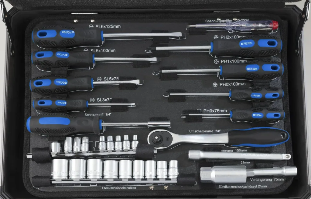 Aluminum tool case 105-piece 3/8" / 1/4"