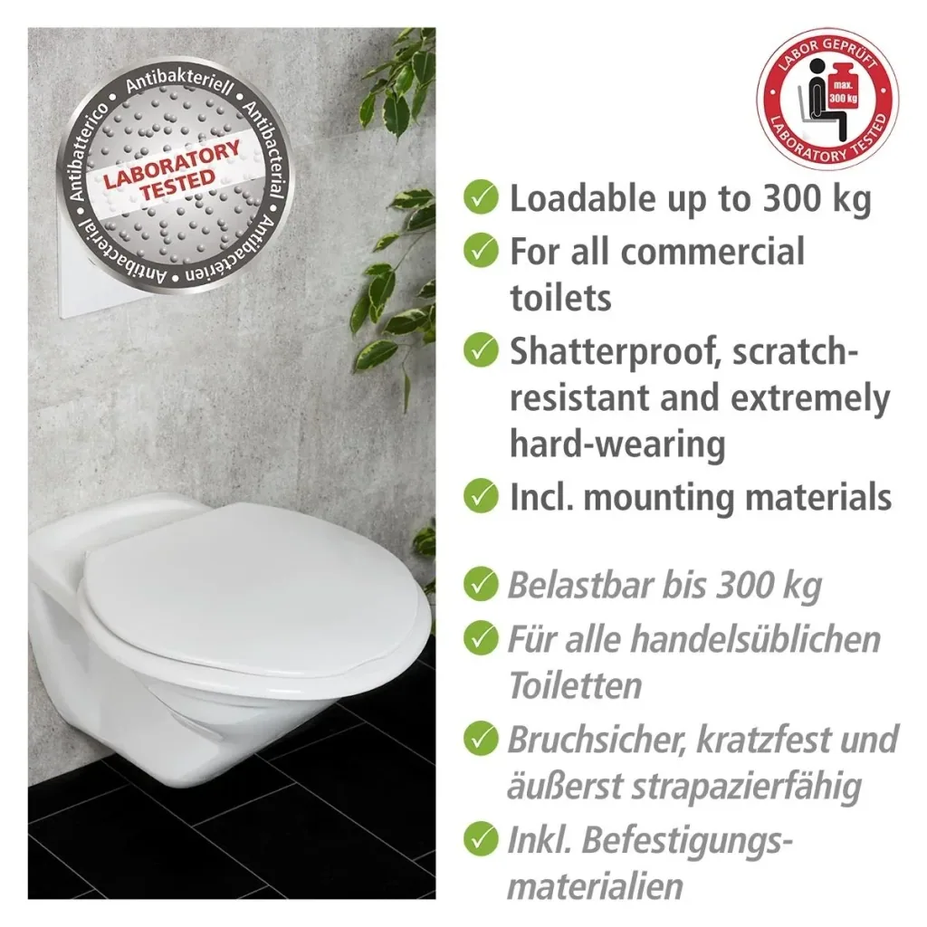 Toilet seat Torino XXL, made of shatter-proof Duroplast, load capacity up to 300 kg