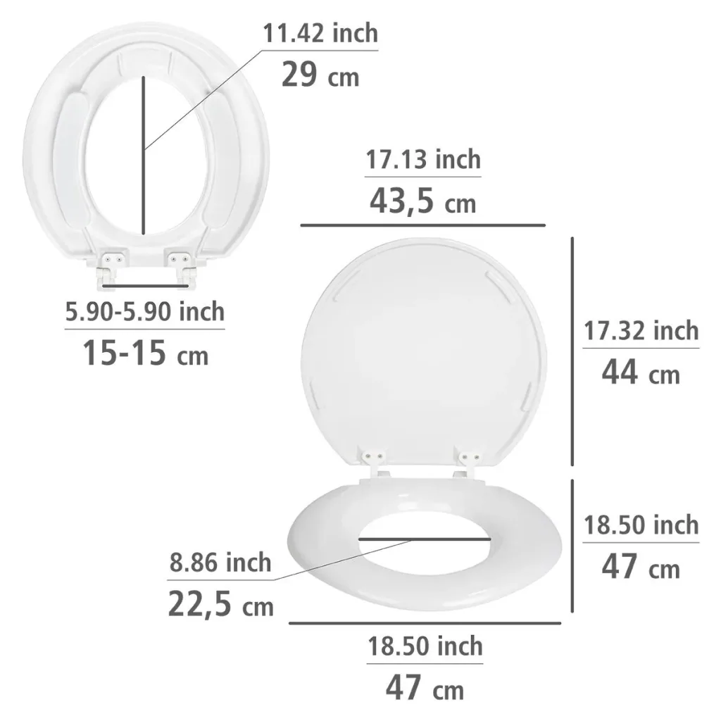 Toilet seat Torino XXL, made of shatter-proof Duroplast, load capacity up to 300 kg