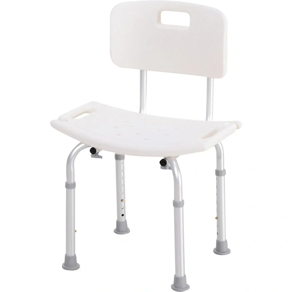 Shower chair with backrest