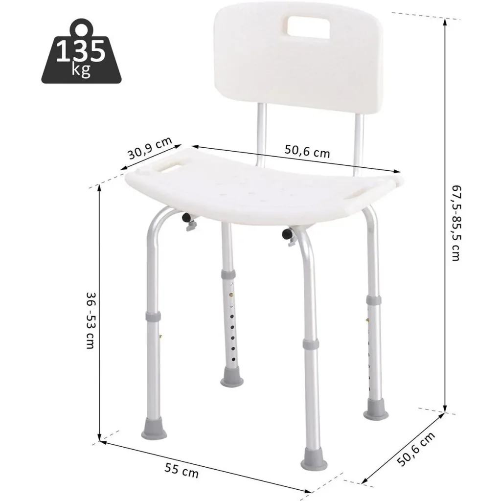 Shower chair with backrest