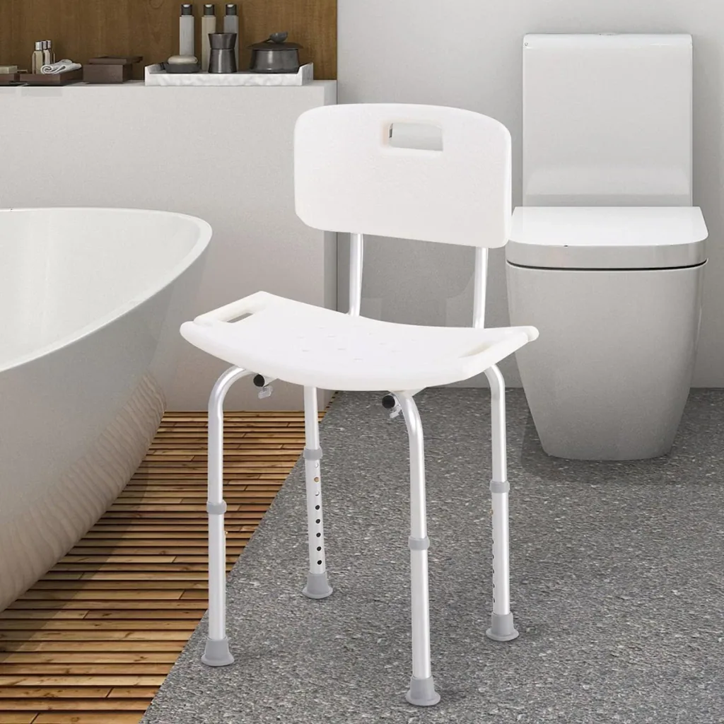 Shower chair with backrest