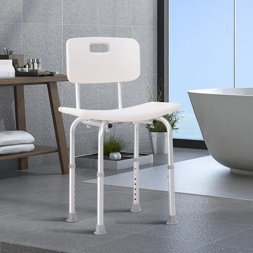 Shower chair with backrest