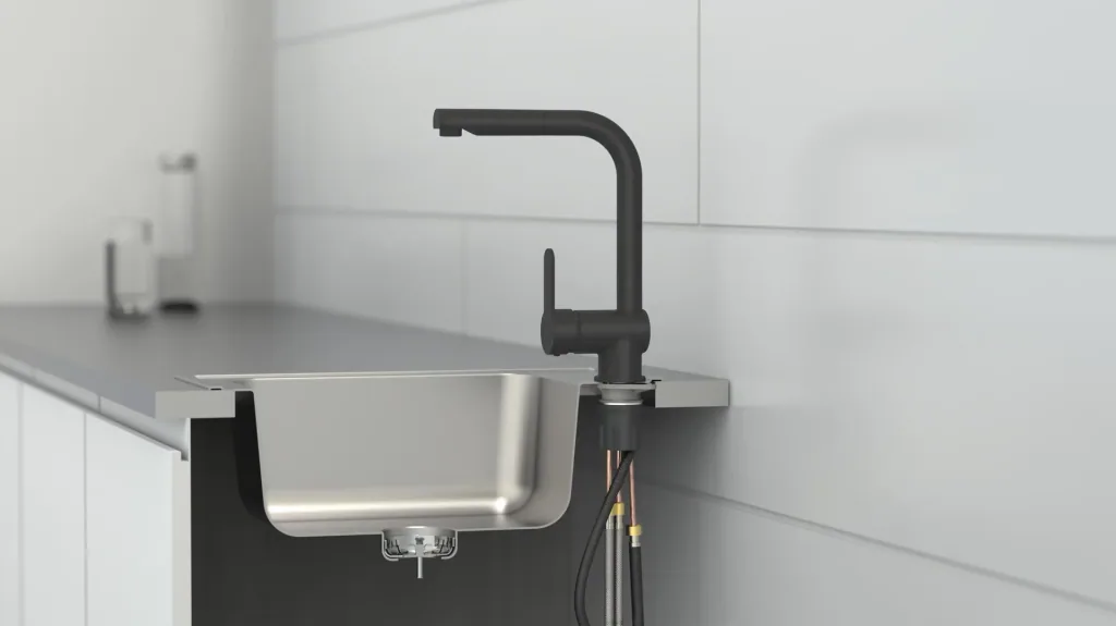 "LONDON" sink faucet with pull-out spout, matt black