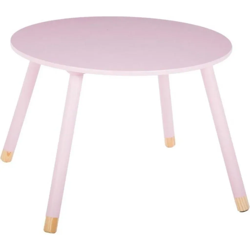 Children's table round - pink - 60x60x43 cm