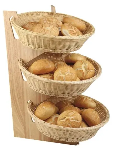 3-tier buffet rack, suitable for round and rectangular baskets, folds up to save space