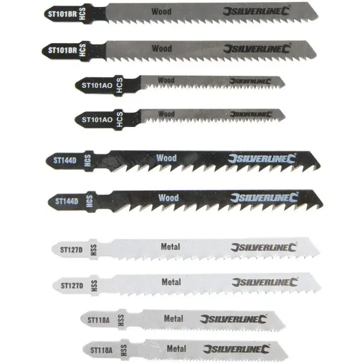10-piece jigsaw blade set for wood/metal