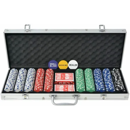 Poker set with 500 aluminum chips