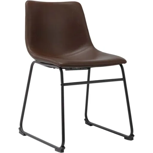 Dining chair faux leather light brown